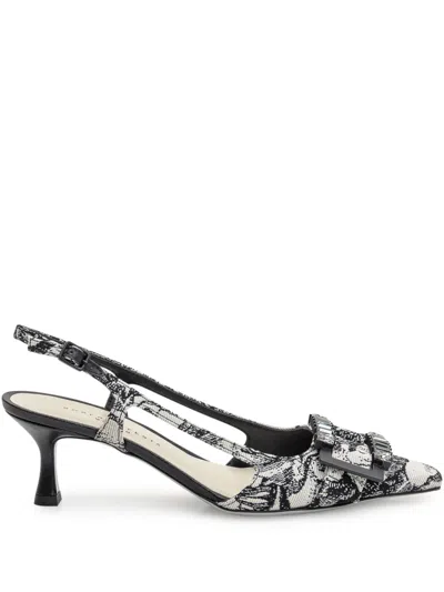 Roberto Festa Atena Pumps In Black Fabric In White