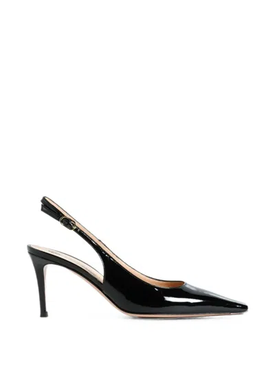 Roberto Festa Atlante Leather Slingback Heeled Pumps In Black