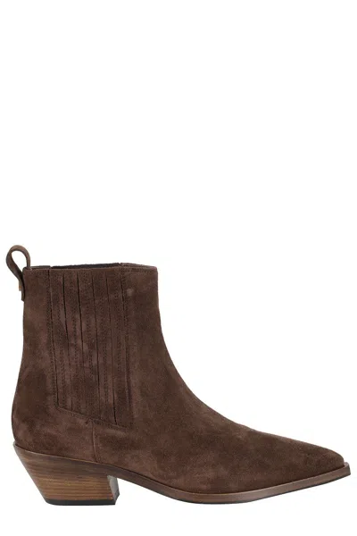 Roberto Festa Aurea Ankle Boots With Suede Upper In Brown