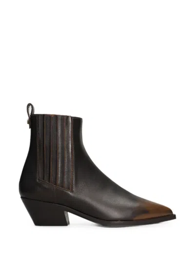 Roberto Festa Aurea Pointed-toe Ankle Boots In Brown