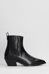 Roberto Festa Aurea Texan Ankle Boots In Black Leather In Multi