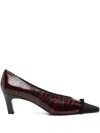 Roberto Festa Ava Pumps In Bordeaux Leather In Multi