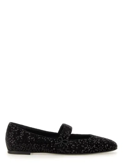 Roberto Festa Ballerina Flats With Rhinestone Detailing In Black