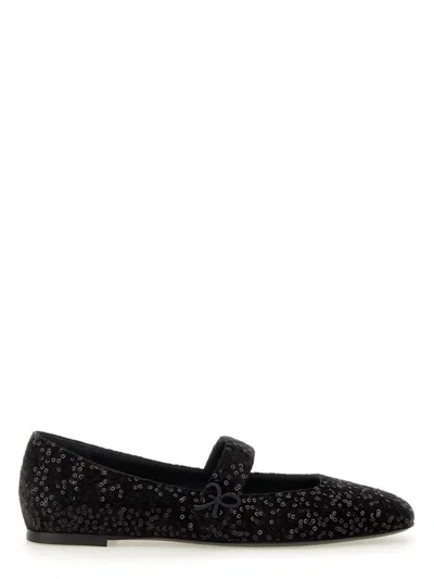 Roberto Festa Ballet-inspired Rhinestone Flats In Black