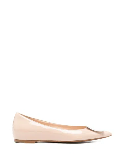 Roberto Festa Beige Pointed Slip-on Heels In Pink