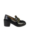 Roberto Festa Black Leather Loafers With Chunky Heel In Black