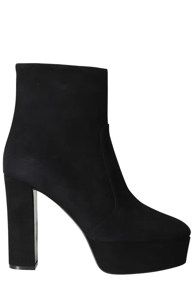 Roberto Festa Black Pointed Toe High Block Heel Cross80p Suede Boots