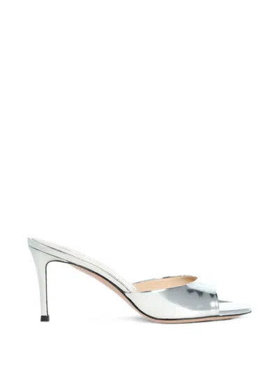 Roberto Festa Boa Heeled Mules In Silver