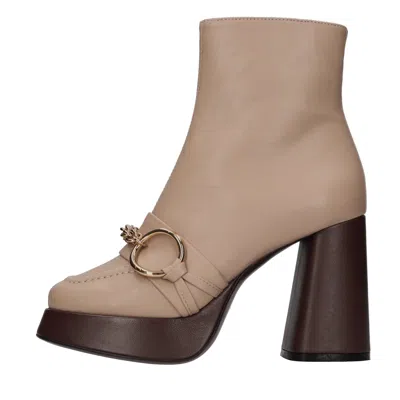 Roberto Festa Woman Ankle Boots Light Brown Size 9 Soft Leather In Rosa Chiari E Naturali