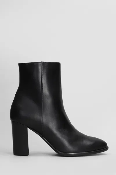 Roberto Festa Boras High Heels Ankle Boots In Black Leather