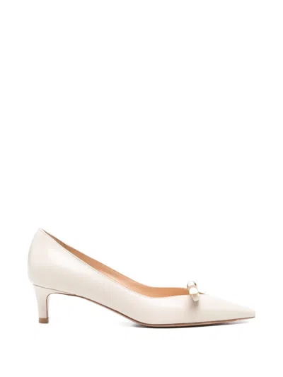 Roberto Festa Pointed-toe Pumps With Low Kitten Heel In Neutral