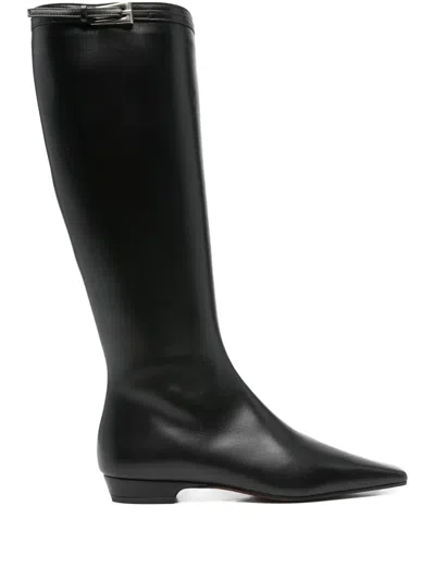 Roberto Festa Buckle-fastening Leather Knee-high Boots In Black