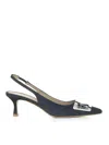 Roberto Festa Chanel Slingback In Vintage Jeans In Dark Wash