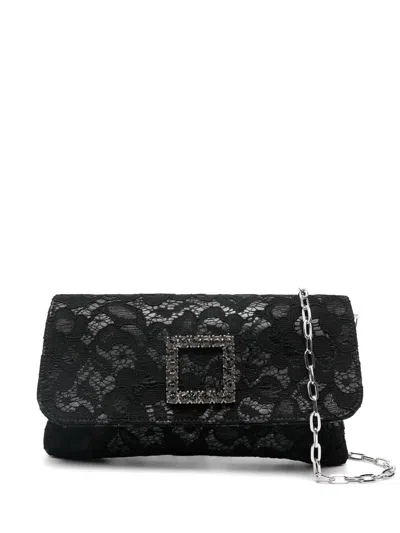 Roberto Festa Corded-lace Clutch Bag In Black