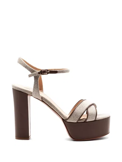Roberto Festa Crisscross Platform Sandals In Multi