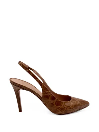 Roberto Festa Croc-effect Slingback Pumps In Multi