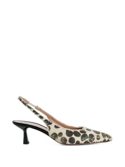 Roberto Festa Dalila Polka-dot Laser-cut Heeled Pumps In Multi