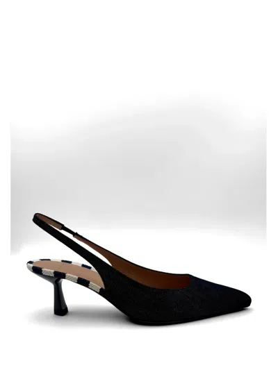Roberto Festa Dalila Stripe Slingback Pumps In Black