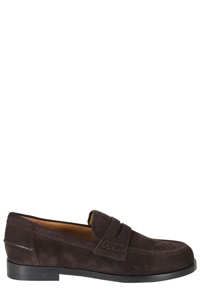Roberto Festa Dark Brown Road Suede Leather Sole Leather Loafers