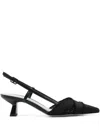 Roberto Festa Mirelle Pumps In Black Leather And Fabric In Black