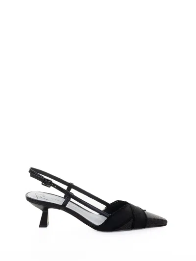 Roberto Festa Décolleté Slingback Girasole In Black Nappa