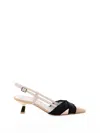 Roberto Festa Décolleté Slingback Girasole In Nappa And Linen In Multi
