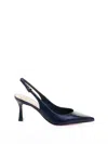 Roberto Festa Décolleté Slingback In Nappa With A Point In Navy Blue