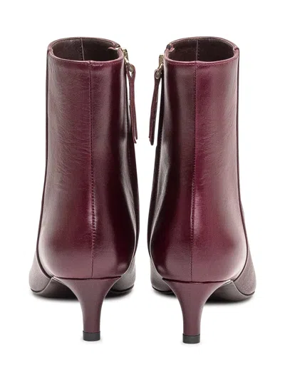 Roberto Festa Elegant Leather Ankle Boots In Burgundy