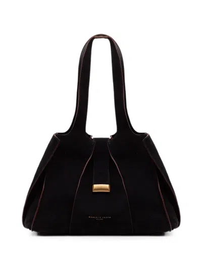 Roberto Festa Eloise Large Suede Tote Bag In Black