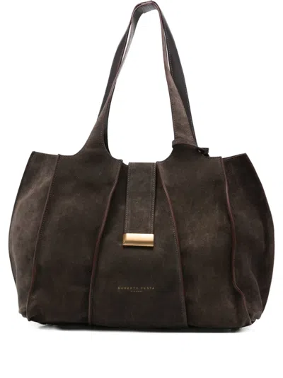 Roberto Festa Eloise Suede Panelled Tote Bag In Brown