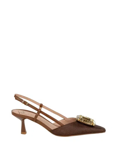 Roberto Festa Embellished Heeled Pumps In Brown