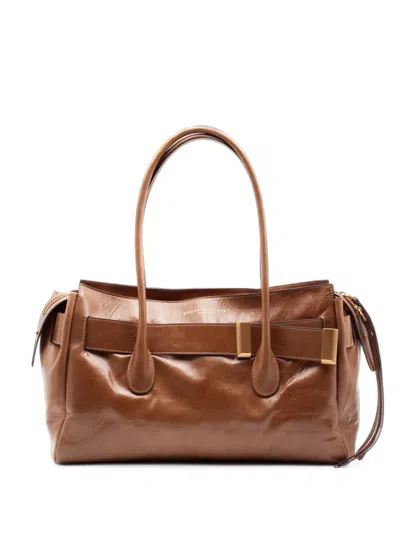 Roberto Festa Emeralda Glossy-leather Strap-embellished Tote Bag In Pattern