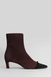 Roberto Festa Evari High Heels Ankle Boots In Viola Suede In Purple