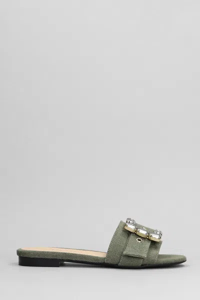 Roberto Festa Fade Flats In Khaki Denim