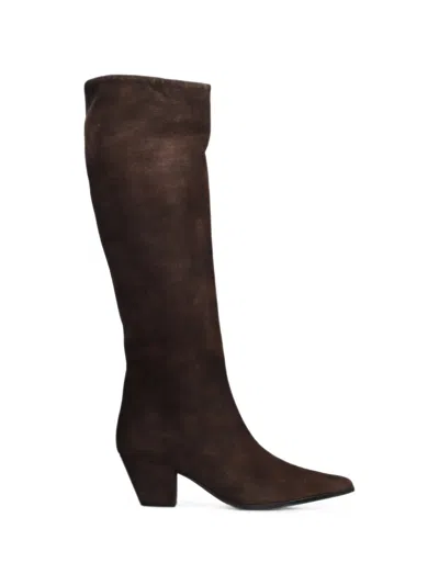 Roberto Festa Fredine Pointed-toe Knee-high Boots In Animal Print