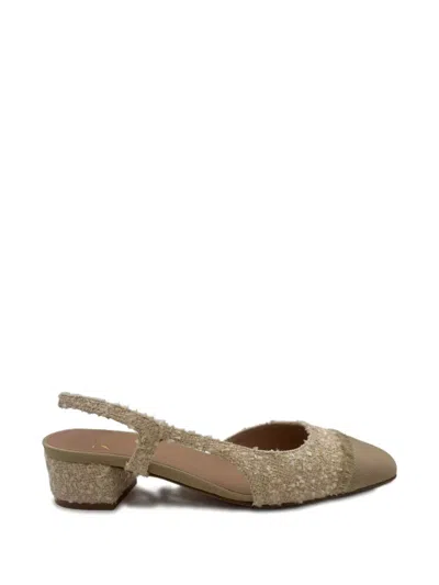 Roberto Festa Fringe-detail Slingback Pumps In Neutral