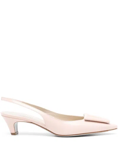 Roberto Festa Geometric Embellished Light Pink Sandals In Neutral