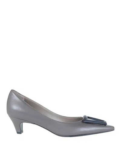 Roberto Festa Gray Leather Pumps In Grey