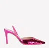 Roberto Festa Hot Pink Leather Mules In Fuchsia