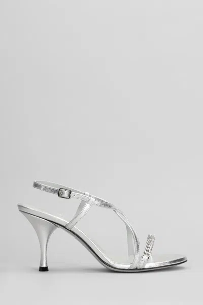 Roberto Festa Hyden Lux Sandals In Silver Leather