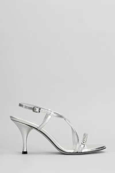 Roberto Festa Hyden Lux Sandals In Silver Leather