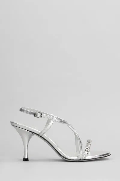 Roberto Festa Hyden Lux Sandals In Silver Leather