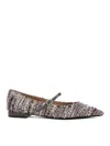 Roberto Festa Icaro Ballet Flats In Black Tweed In Nude & Neutrals