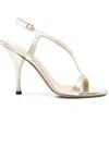 ROBERTO FESTA JENNIE PLATINUM LEATHER SANDALS