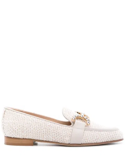 Roberto Festa Joys Tweed Loafers In White
