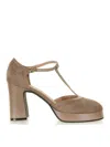 Roberto Festa Karola Pumps  In Suede And Nappa In Brown