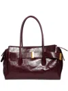 Roberto Festa Large Emeralda Leather Belt-buckle Shoulder Bag In Red