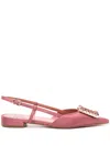 Roberto Festa Lavanda Crystal-buckle Ballerina Shoes In Pink