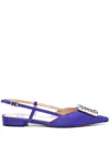 Roberto Festa Lavanda Crystal-buckle Ballerina Shoes In Purple