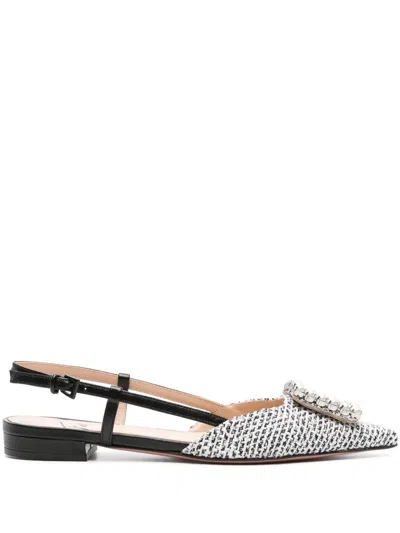 Roberto Festa Lavanda Slingback Ballerina Shoes In Black